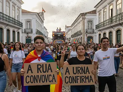 Parada do Orgulho LGBT+ de Santos celebra diversidade e cobra direitos no Centro Histórico.