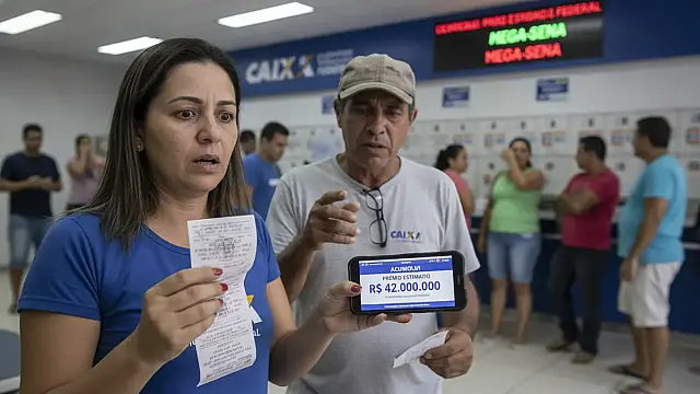 Sorteio da Mega-Sena realizado no Espaço da Sorte, em São Paulo, pela Caixa Econômica Federal.