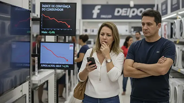 Consumidores demonstram maior cautela nas compras parceladas devido aos juros elevados da Selic.