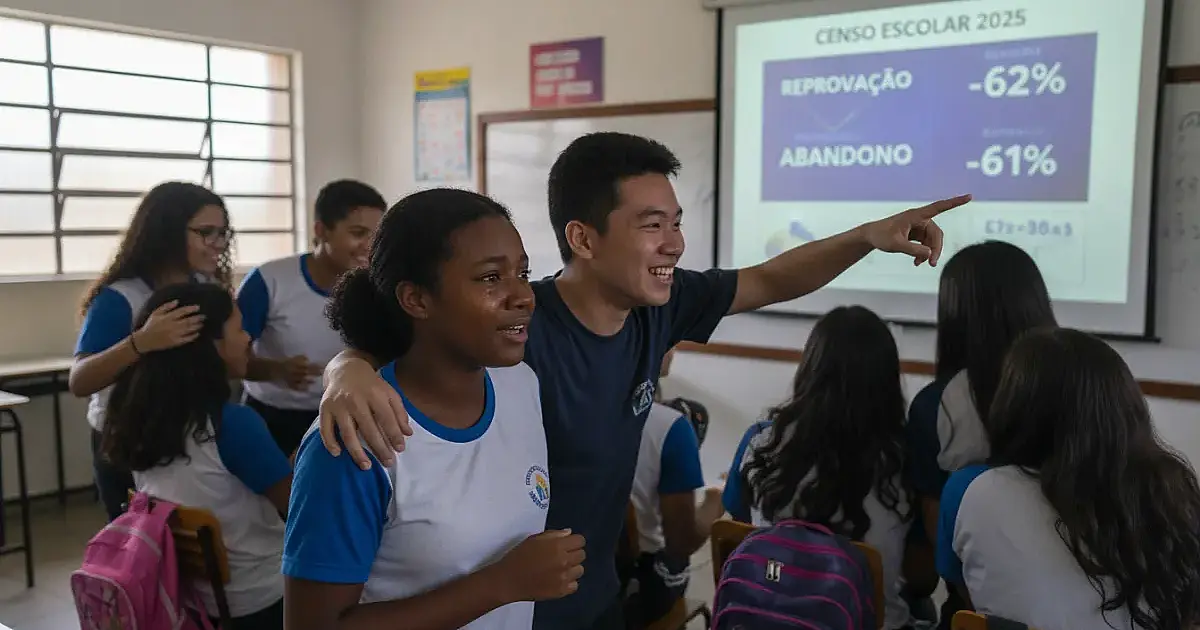 Censo Escolar: Brasil registra queda histórica em reprovação e abandono no ensino médio