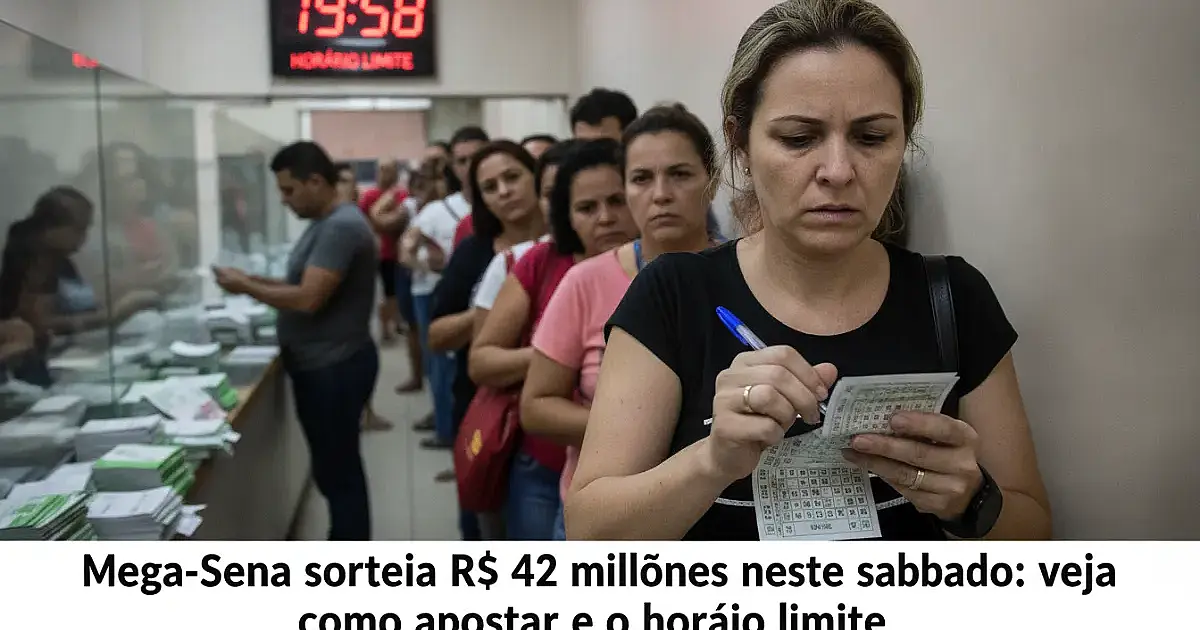 Mega-Sena sorteia R$ 42 milhões neste sábado: veja como apostar e o horário limite