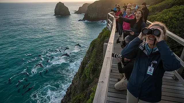 Centenas de golfinhos-rotadores buscam as águas calmas da baía em Fernando de Noronha para descansar e procriar.