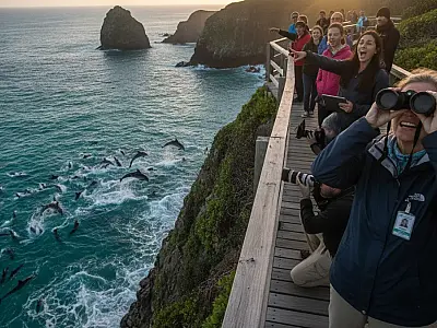 Centenas de golfinhos-rotadores buscam as águas calmas da baía em Fernando de Noronha para descansar e procriar.
