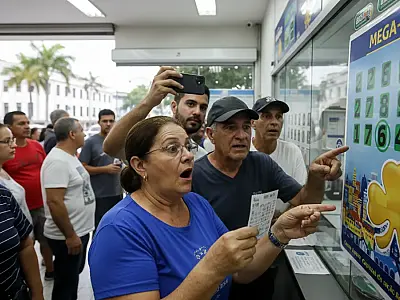 Fachada de uma casa lotérica em Santos, cidade recordista de prêmios da Mega-Sena no litoral paulista.