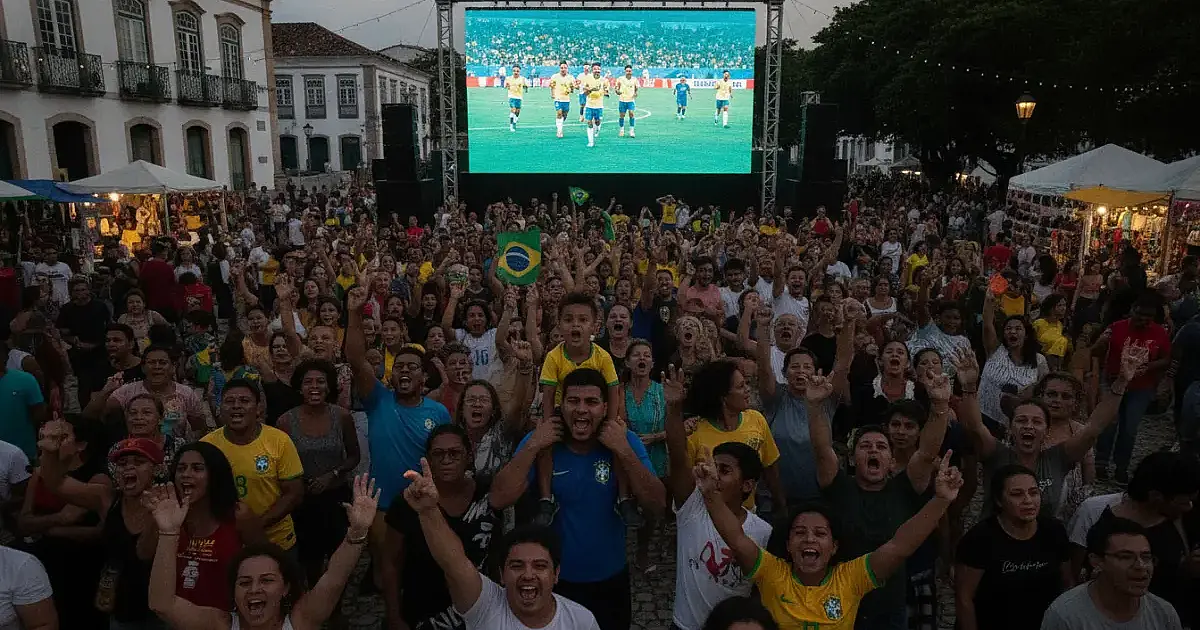 São Vicente cria 'Arena' na Vila para transmitir jogos da Seleção Brasileira com telão e gastronomia