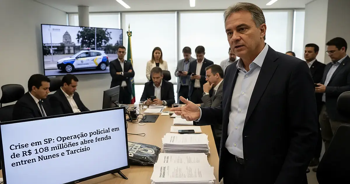 Crise em SP: Operação policial em contrato de R$ 108 milhões abre fenda entre Nunes e Tarcísio