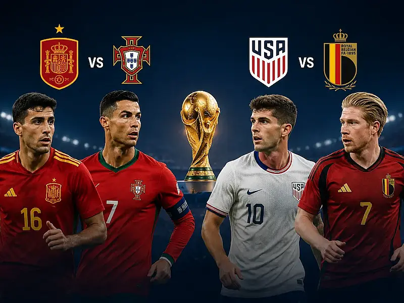 Copa do Mundo 2026: Espanha x Portugal e EUA x Bélgica decidem vaga nas quartas