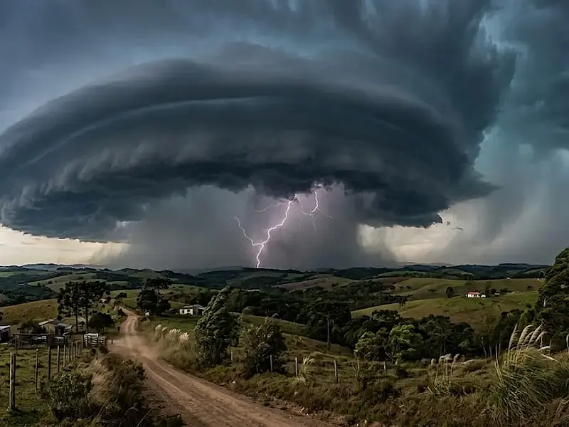 Tempestades severas ameaçam o Sul com granizo e ventos de até 90 km/h