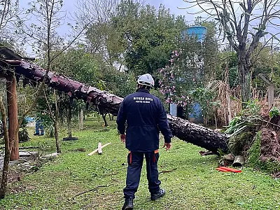 Moradores de Eldorado do Sul enfrentam rastro de destruição deixado por forte vendaval e granizo na Região Metropolitana de Porto Alegre.