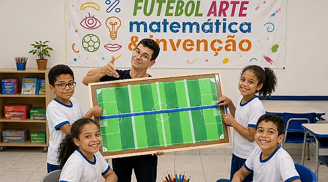 Santos une futebol e arte em projeto inédito para ensinar matemática a crianças