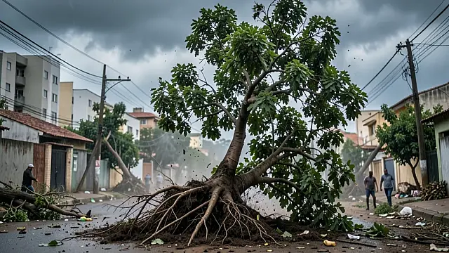 Vento de 90 km/h em Mongaguá revela o perigo invisível do Ficus na arborização urbana