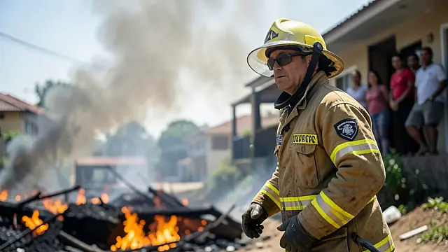 Céu encoberto por fumaça em dia de forte calor no interior de São Paulo.