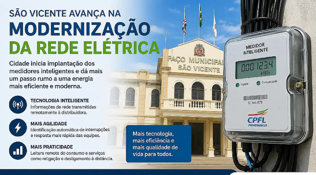São Vicente começa a instalar medidores de energia inteligentes nesta sexta