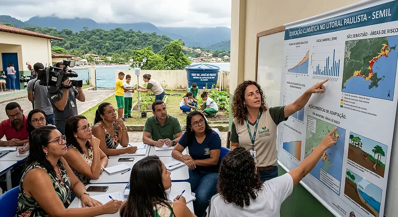 SP capacita professores do litoral para criar escolas preparadas contra crises climáticas