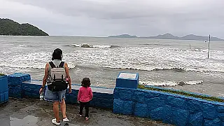 Frente fria severa atinge Santos com ventos fortes e ondas acima de 3 metros