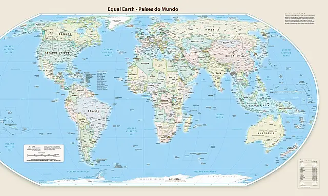 Representação cartográfica histórica baseada na projeção de Mercator será substituída pelo modelo 'Terra Igual' nas instâncias internacionais.