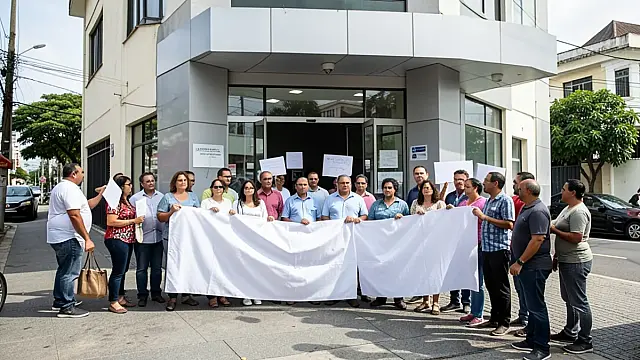 Greve da Caixa chega ao sétimo dia na Baixada com novo protesto em Santos