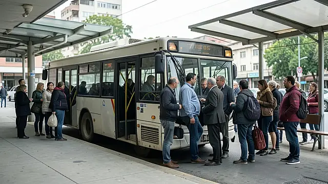 Representação editorial do uso do transporte público por eleitores no dia da votação.